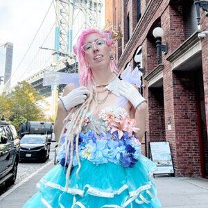 HUGE SALE New York Couture PIXIE WATERCOLORS FLOWERS Bustier Party Dress